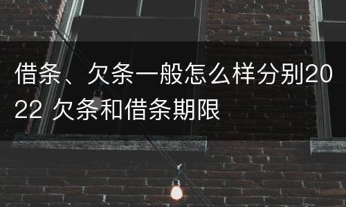 借条、欠条一般怎么样分别2022 欠条和借条期限