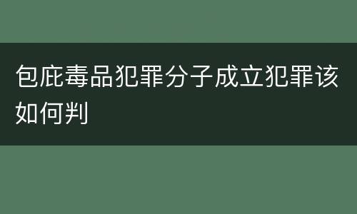 包庇毒品犯罪分子成立犯罪该如何判