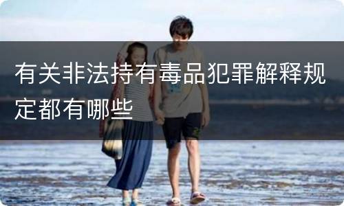 有关非法持有毒品犯罪解释规定都有哪些