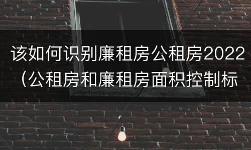 该如何识别廉租房公租房2022（公租房和廉租房面积控制标准）