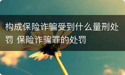 构成保险诈骗受到什么量刑处罚 保险诈骗罪的处罚
