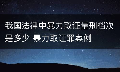 我国法律中暴力取证量刑档次是多少 暴力取证罪案例