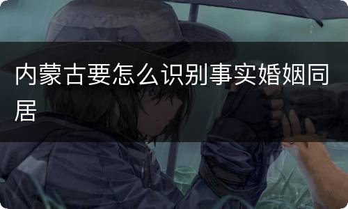 内蒙古要怎么识别事实婚姻同居
