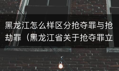 黑龙江怎么样区分抢夺罪与抢劫罪（黑龙江省关于抢夺罪立案标准）