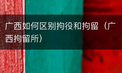 广西如何区别拘役和拘留（广西拘留所）
