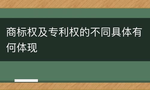商标权及专利权的不同具体有何体现
