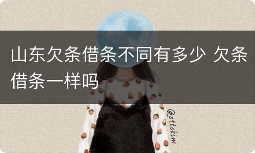 山东欠条借条不同有多少 欠条借条一样吗