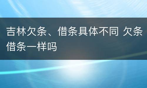 吉林欠条、借条具体不同 欠条借条一样吗