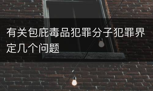 有关包庇毒品犯罪分子犯罪界定几个问题