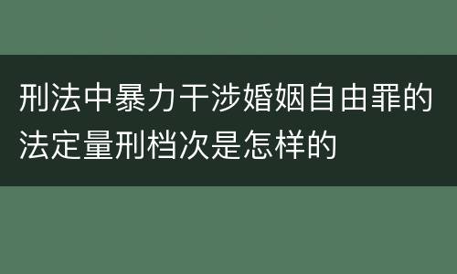 刑法中暴力干涉婚姻自由罪的法定量刑档次是怎样的