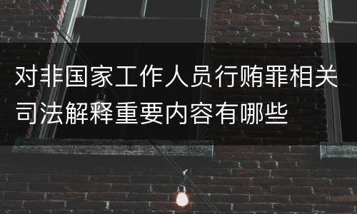 对非国家工作人员行贿罪相关司法解释重要内容有哪些