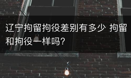 辽宁拘留拘役差别有多少 拘留和拘役一样吗?