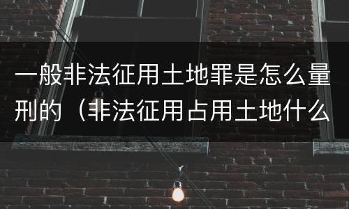 一般非法征用土地罪是怎么量刑的（非法征用占用土地什么罪）