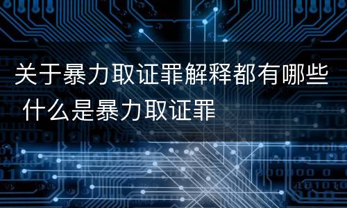 关于暴力取证罪解释都有哪些 什么是暴力取证罪
