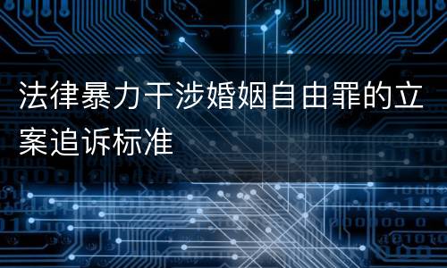 法律暴力干涉婚姻自由罪的立案追诉标准