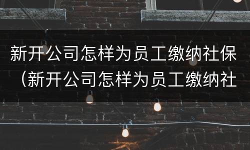 新开公司怎样为员工缴纳社保（新开公司怎样为员工缴纳社保费用）
