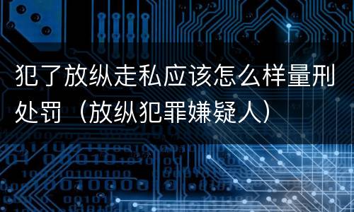 犯了放纵走私应该怎么样量刑处罚（放纵犯罪嫌疑人）