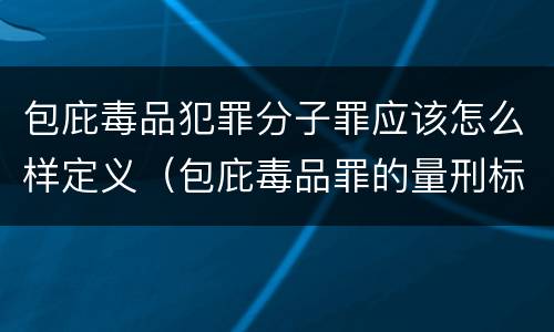 包庇毒品犯罪分子罪应该怎么样定义（包庇毒品罪的量刑标准）