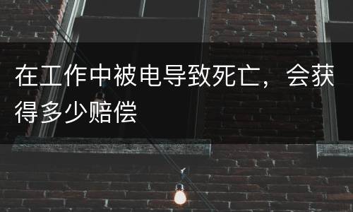 在工作中被电导致死亡，会获得多少赔偿