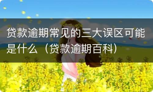 贷款逾期常见的三大误区可能是什么（贷款逾期百科）