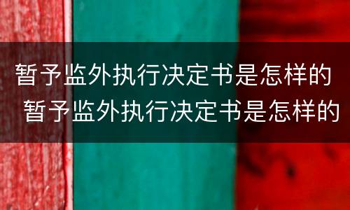 暂予监外执行决定书是怎样的 暂予监外执行决定书是怎样的形式