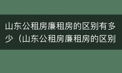 山东公租房廉租房的区别有多少（山东公租房廉租房的区别有多少个）