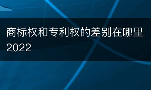 商标权和专利权的差别在哪里2022