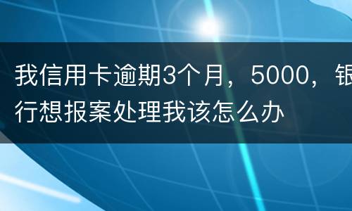 我信用卡逾期3个月，5000，银行想报案处理我该怎么办