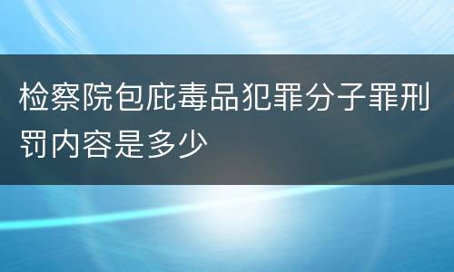 检察院包庇毒品犯罪分子罪刑罚内容是多少