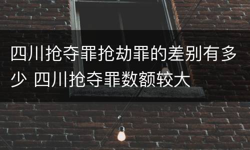 四川抢夺罪抢劫罪的差别有多少 四川抢夺罪数额较大