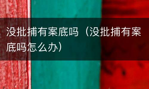 没批捕有案底吗（没批捕有案底吗怎么办）