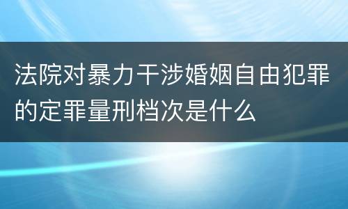 法院对暴力干涉婚姻自由犯罪的定罪量刑档次是什么
