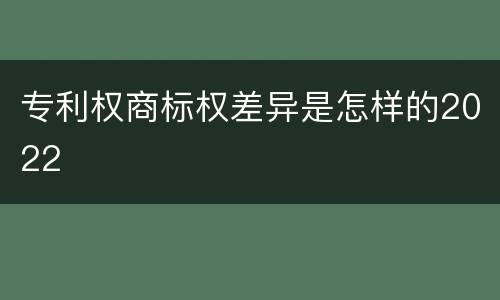 专利权商标权差异是怎样的2022
