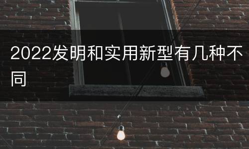 2022发明和实用新型有几种不同