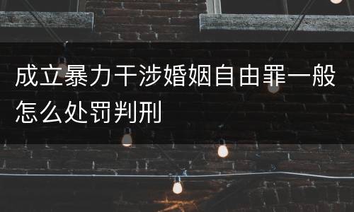 成立暴力干涉婚姻自由罪一般怎么处罚判刑