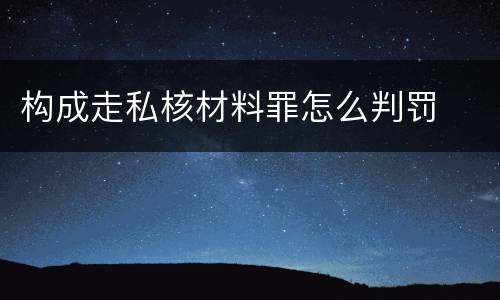 构成走私核材料罪怎么判罚