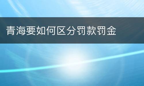 青海要如何区分罚款罚金
