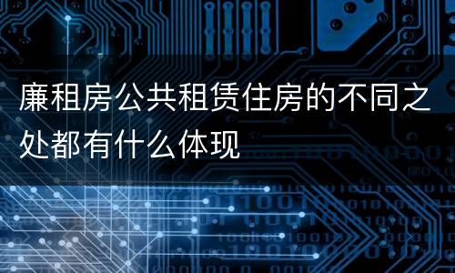 廉租房公共租赁住房的不同之处都有什么体现