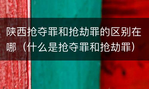 陕西抢夺罪和抢劫罪的区别在哪（什么是抢夺罪和抢劫罪）
