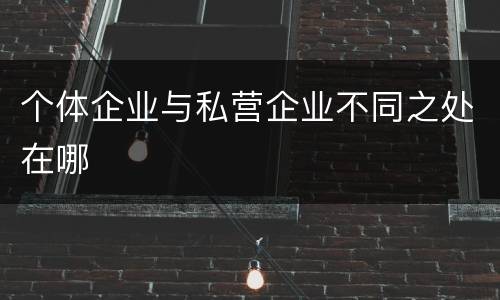 个体企业与私营企业不同之处在哪