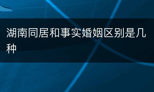 湖南同居和事实婚姻区别是几种