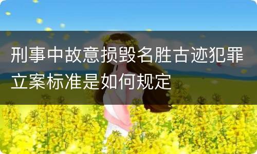 刑事中故意损毁名胜古迹犯罪立案标准是如何规定