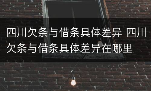 四川欠条与借条具体差异 四川欠条与借条具体差异在哪里