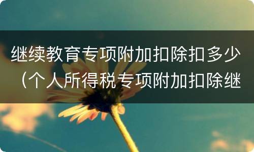 继续教育专项附加扣除扣多少（个人所得税专项附加扣除继续教育扣多少）