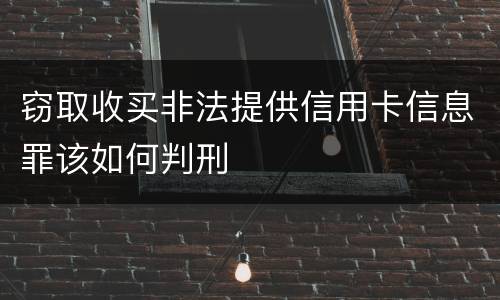 窃取收买非法提供信用卡信息罪该如何判刑