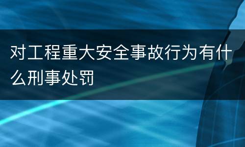 对工程重大安全事故行为有什么刑事处罚