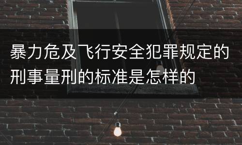 暴力危及飞行安全犯罪规定的刑事量刑的标准是怎样的