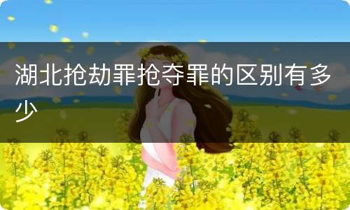 湖北抢劫罪抢夺罪的区别有多少