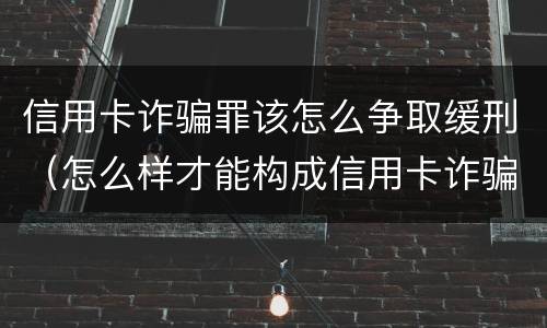 信用卡诈骗罪该怎么争取缓刑（怎么样才能构成信用卡诈骗罪）