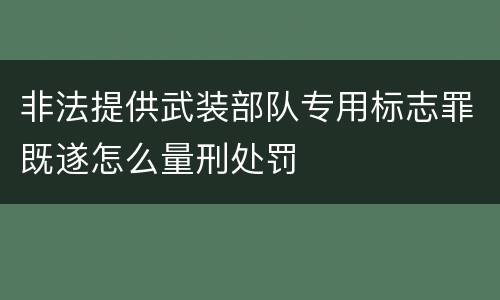 非法提供武装部队专用标志罪既遂怎么量刑处罚